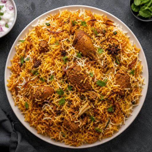 A plate of biryani